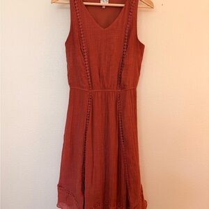 NAIF Sleeveless Terracotta Midi Dress